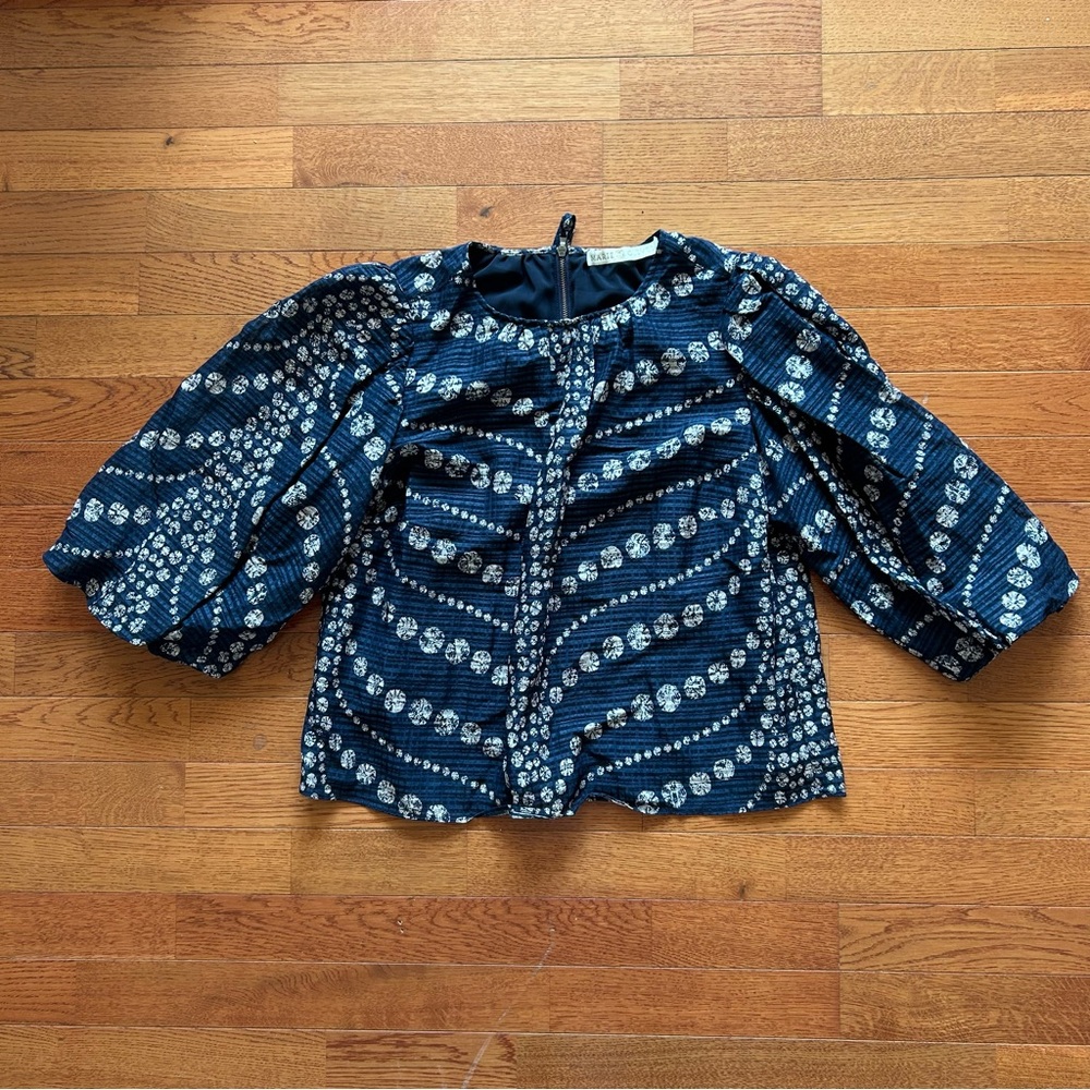 Marie Oliver Blue Blouse Top